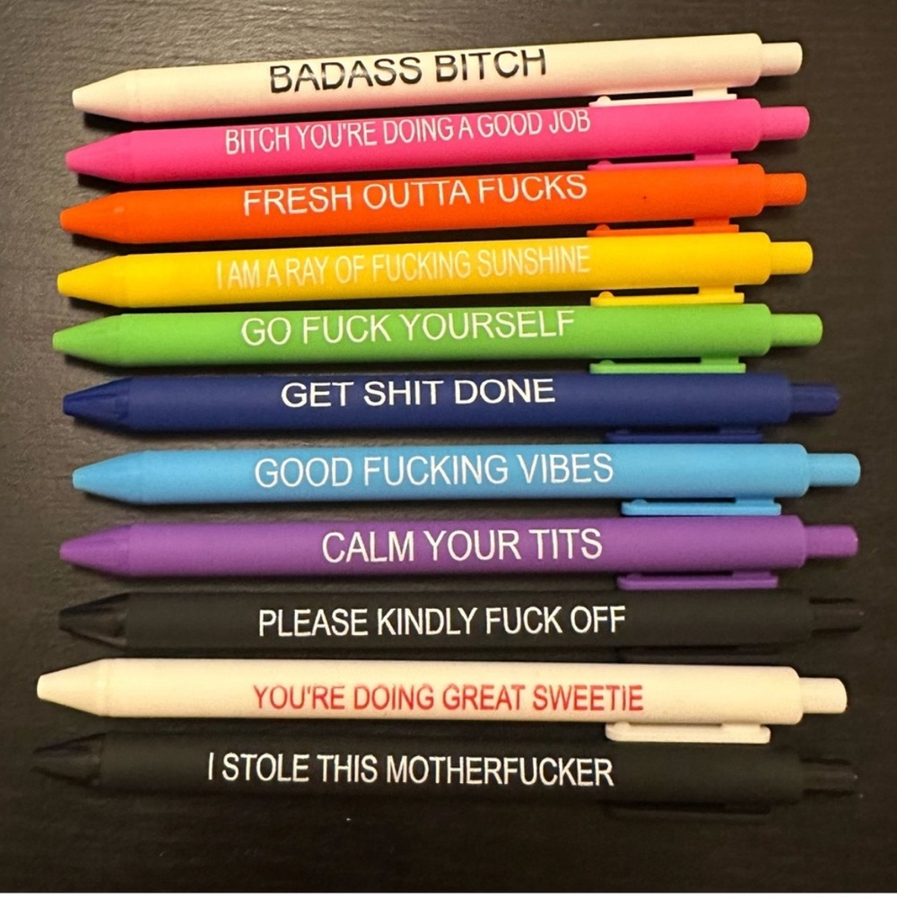 Swear Pen with a little Swear positive vibes card Set YOU GET 1 PEN and 1 CARD